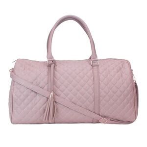 Ms. Lovely Mauve Large Quilted Weekender Duffle Bag - 22” x 10” x 11”